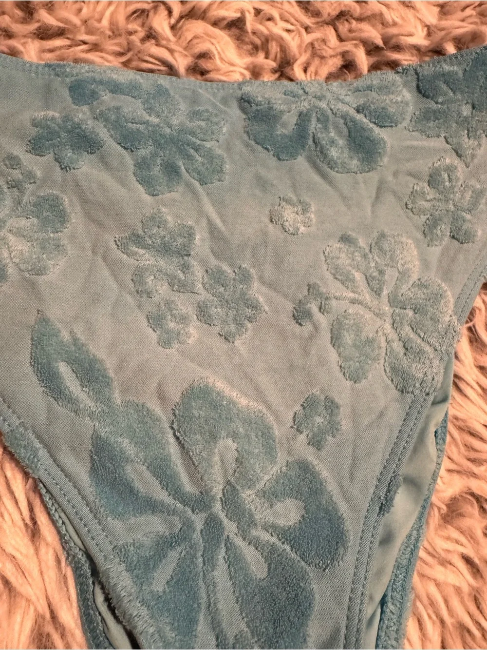 Frankie's Bikinis Light Blue Lace Triangle Bikini Bottoms
